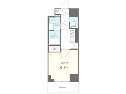 イート アパートメント ヴェリタス(1K/3階)の間取り写真