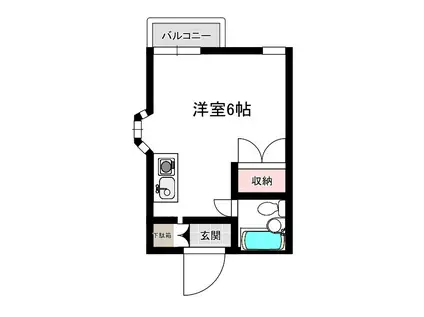 エース等々力(ワンルーム/3階)の間取り写真