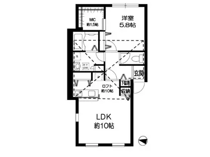 PRIMA NOZZE柏(1LDK/2階)の間取り写真
