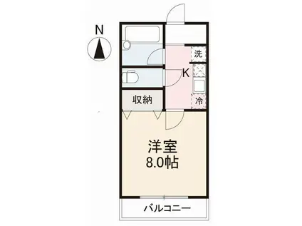 ヴェルス番町(1K/1階)の間取り写真