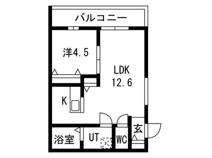 氷室ウォーク(1LDK/2階)の間取り写真