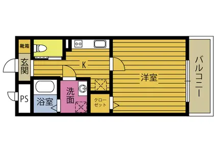 リデアル京町(1K/4階)の間取り写真