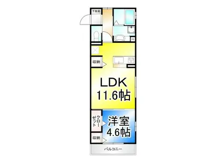 ガルボ上千田(1LDK/2階)の間取り写真