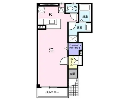 ハッピ-バ-ド2(ワンルーム/1階)の間取り写真