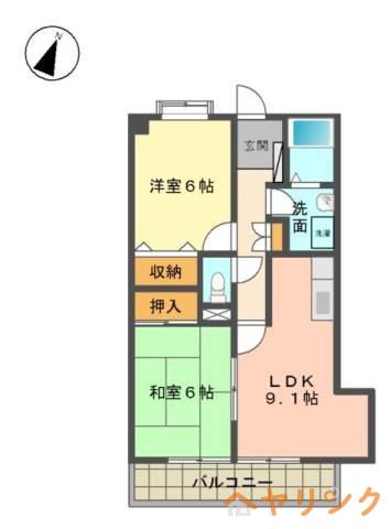 レジデンス藤が丘(2LDK/2階)の間取り写真