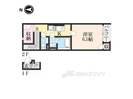クレイノ聡(1K/2階)の間取り写真