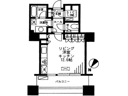 東京ツインパークス(ワンルーム/17階)の間取り写真