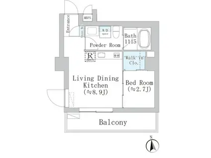 コートブリーズ板橋西台(1LDK/2階)の間取り写真