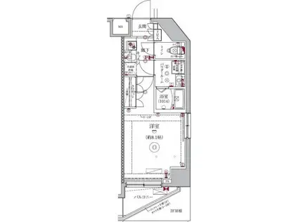 セジョリ新宿西落合(1K/8階)の間取り写真