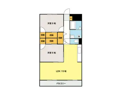ヴィラ大国II(2LDK/3階)の間取り写真