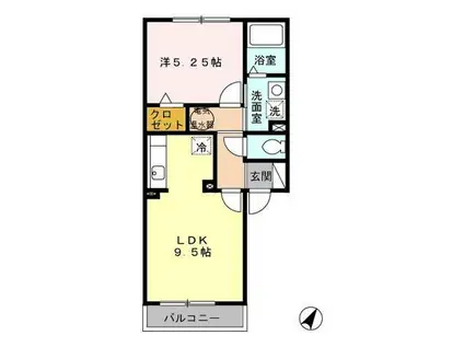 グランドールGI(1LDK/3階)の間取り写真