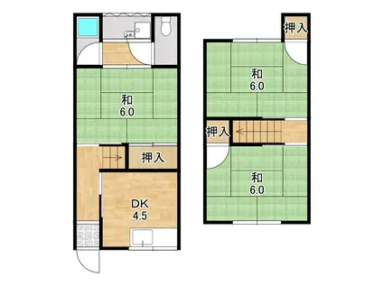 辻アパート(3DK/1階)の間取り写真