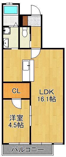 LA CASA FELICE(1LDK/1階)の間取り写真