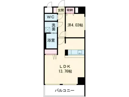 あさひグランレジデンシア高崎 II(1LDK/2階)の間取り写真