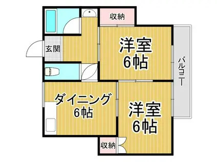 メゾン西伊丹(2DK/3階)の間取り写真