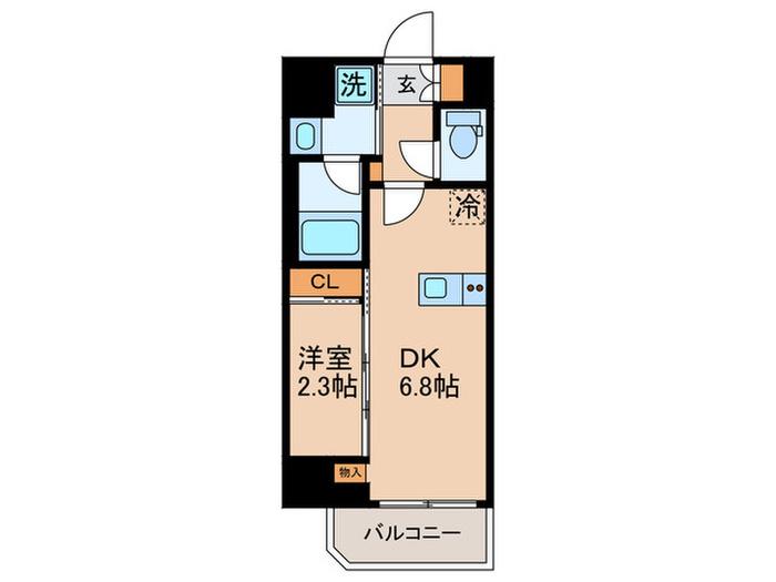 GRAN PASEO蒲田III(1DK/7階)の間取り写真