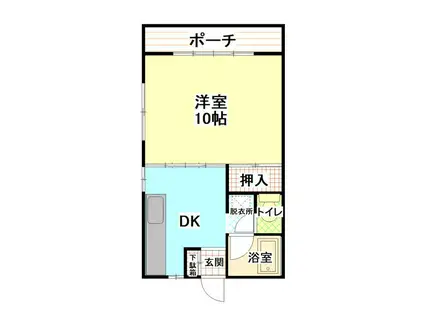 プラザイン若葉(1DK/2階)の間取り写真