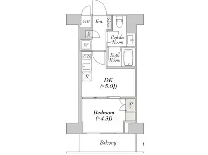 VERRIO RYOGOKUミリアレジデンス両国(1DK/11階)の間取り写真