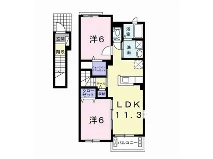 ノイ・グランツ(2LDK/2階)の間取り写真