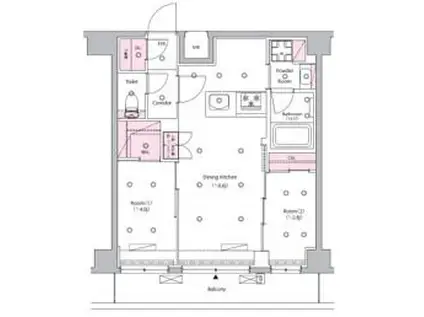 SYFORME NISHISUGAMO(2DK/2階)の間取り写真