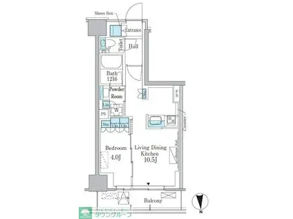 パークアクシス新宿百人町(1LDK/2階)の間取り写真