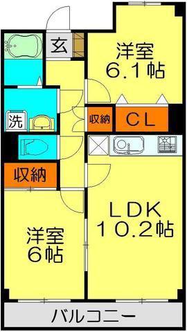 メゾンファミーユ南大塚(2LDK/3階)の間取り写真