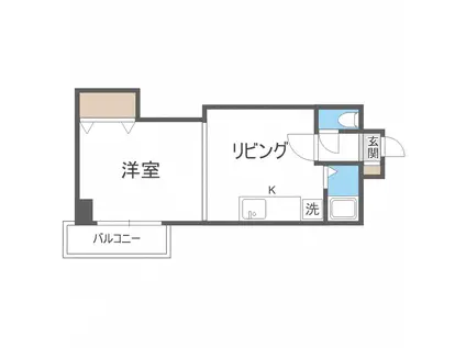 イーホライズン桑園(1DK/6階)の間取り写真