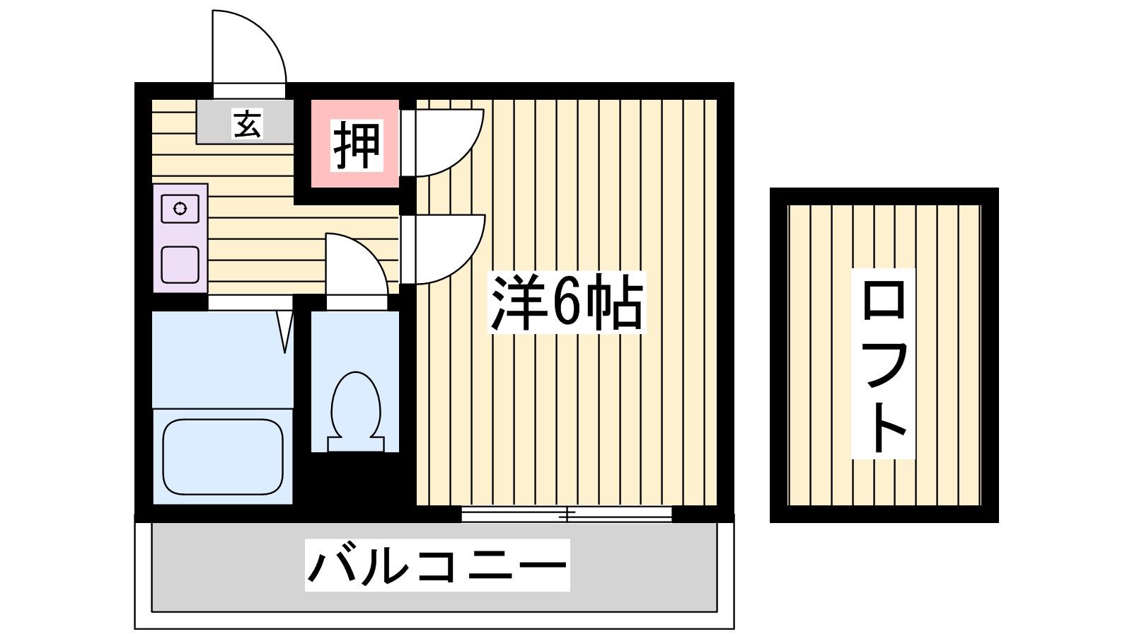 グラーノ・メゾン東姫路駅前(1K/1階)の間取り写真