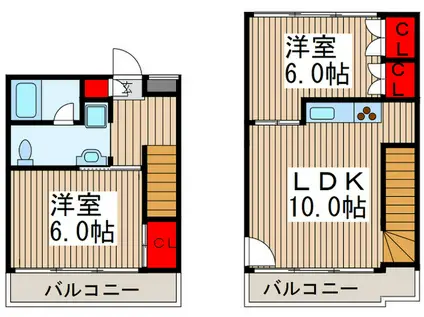 プレミアムコート(2LDK/2階)の間取り写真