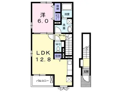 フレスクーラ・ブリッサ(1LDK/2階)の間取り写真