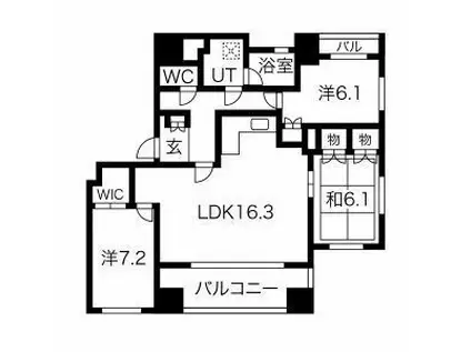 パシフィックコンフィート丸の内(3LDK/9階)の間取り写真
