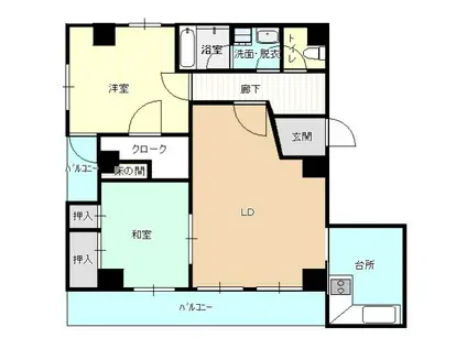 アークヒルズ横浜蒔田(2LDK/6階)の間取り写真