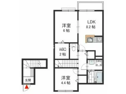 メゾン池島(2LDK/2階)の間取り写真