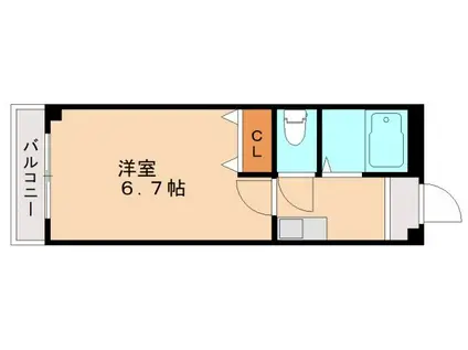 スカイハイツ折尾(1K/3階)の間取り写真