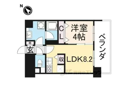 ベロフィオーレ宮之阪(1DK/1階)の間取り写真