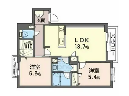 シャーメゾン豊中南6(2LDK/3階)の間取り写真