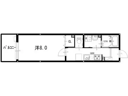 カルーナ(1K/1階)の間取り写真