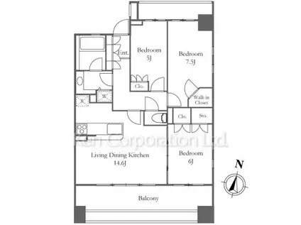 シティハウス本郷弓町(3LDK/10階)の間取り写真