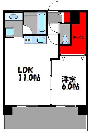 エトランゼ17大濠公園前(1LDK/5階)の間取り写真