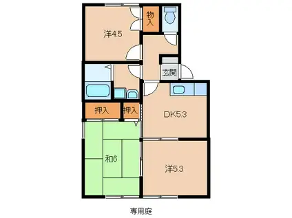 ソレジオ・ウエダ(3DK/1階)の間取り写真