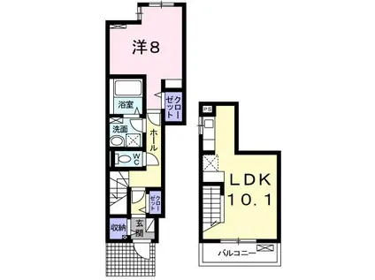 メゾン・デュ・ベル・アルブル(1LDK/1階)の間取り写真