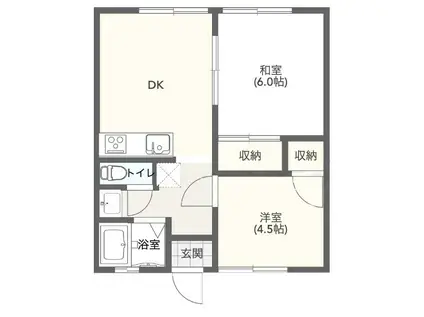 メゾン松見台(2DK/1階)の間取り写真