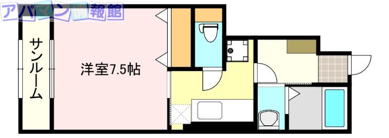 グラシオッソ(1K/1階)の間取り写真