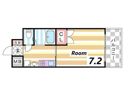 エスポワール三宮パートII(1K/6階)の間取り写真