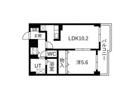 ヴォーネン元町(1LDK/2階)の間取り写真