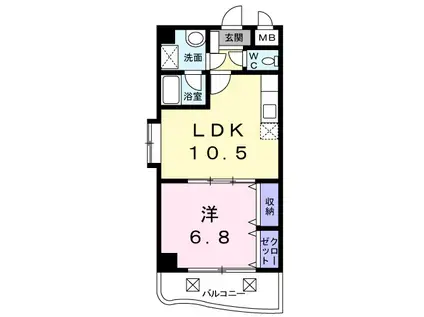 サニースクエア(1LDK/6階)の間取り写真