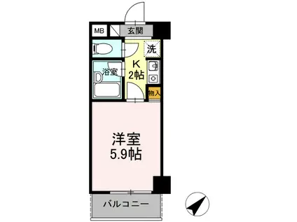 メゾン・ド・オヤマ(1K/3階)の間取り写真