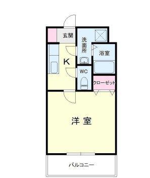 マンションアルティア(1K/1階)の間取り写真