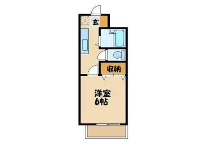 大成ハイツ東(1K/2階)の間取り写真