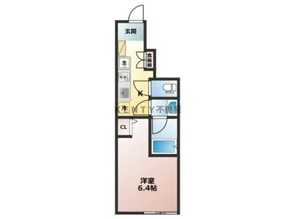 クレドシャンテ山王(1K/1階)の間取り写真